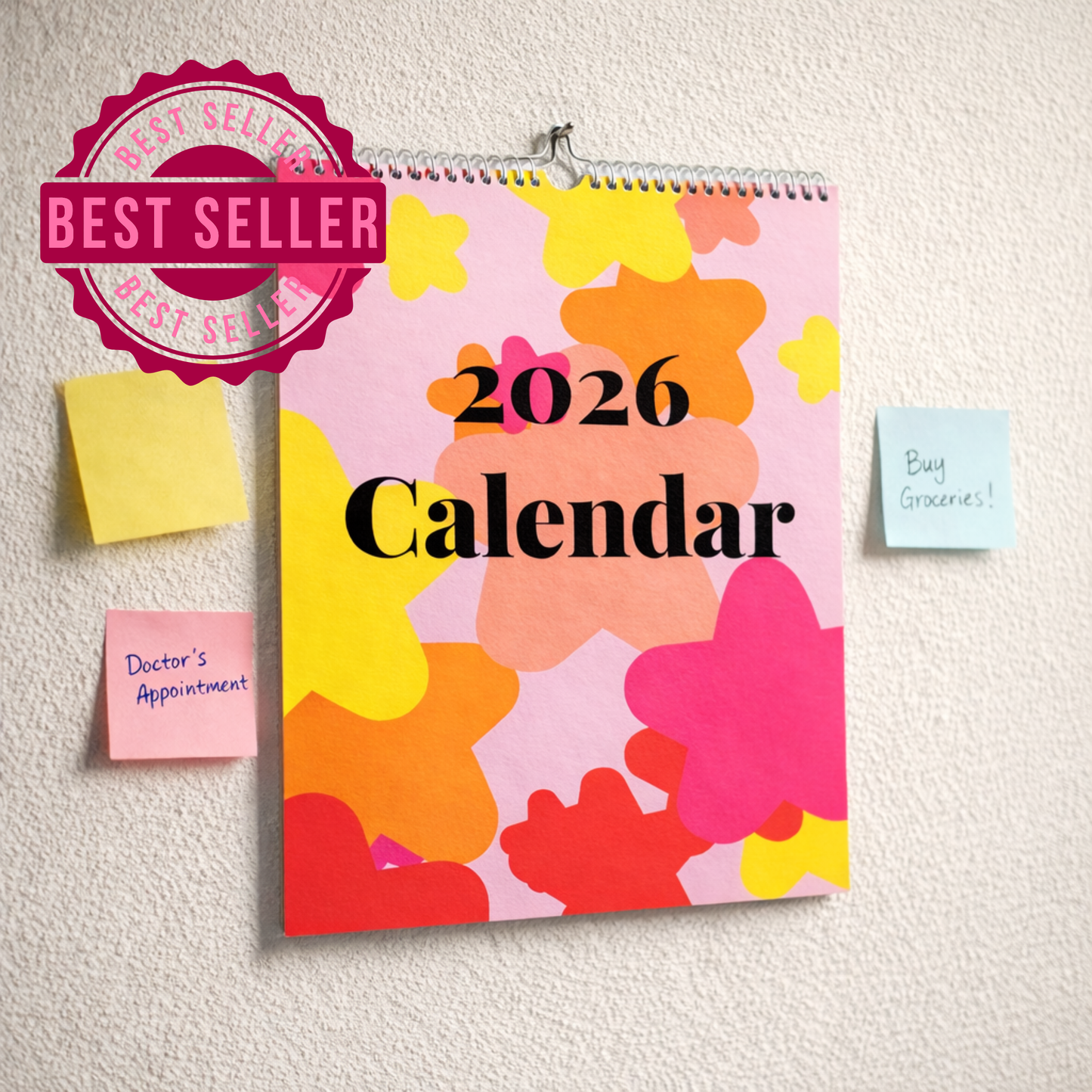 COLORFUL STAR & FLOWER UNDATED 2026 CALENDAR | PRINTABLE CALENDAR Nikola's Printables