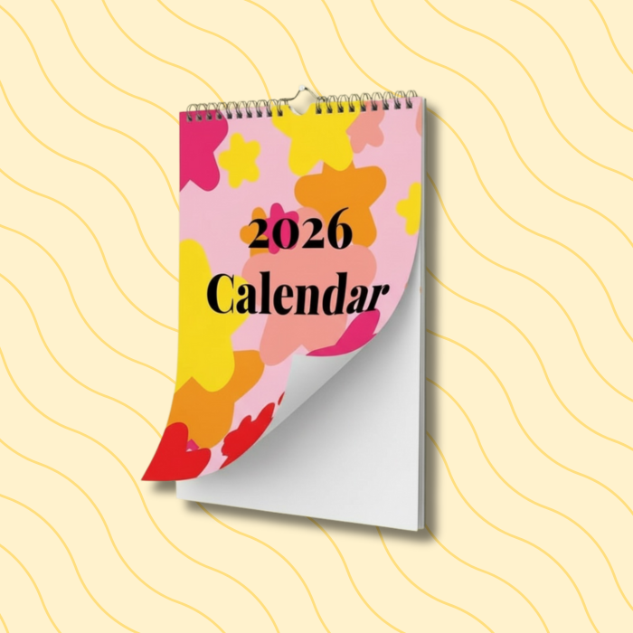 COLORFUL STAR & FLOWER UNDATED 2026 CALENDAR | PRINTABLE CALENDAR Nikola's Printables