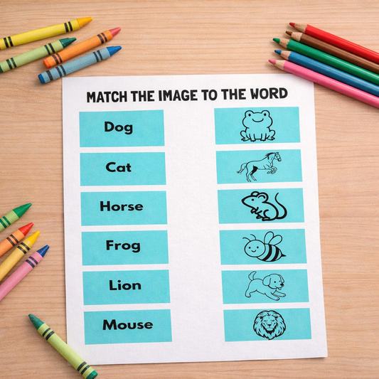 MATCH THE WORD | ENGLISH TEACHING SHEET | PRINTABLE - Nikola's Printables