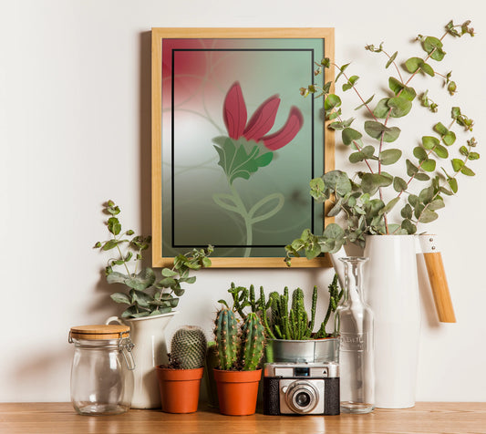 RED FLOWER WALL ART | PRINTABLE POSTER Nikola's Printables