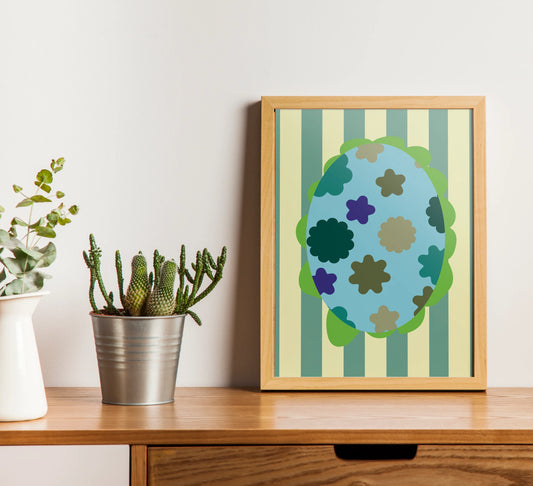 GREEN STRIPE AND FLORAL PRINTABLE POSTER Nikola's Printables