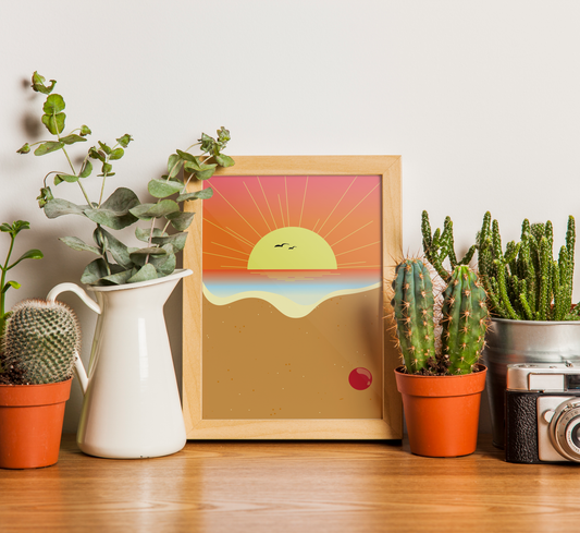 SUNSET AT THE BEACH WALL ART | PRINTABLE POSTER Nikola's Printables