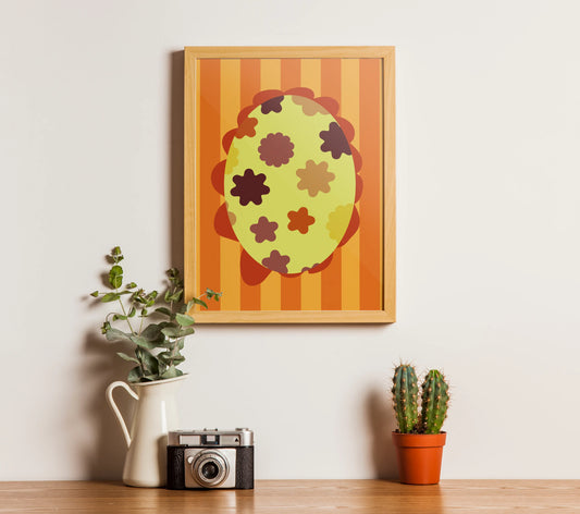 ORANGE STRIPE AND FLORAL WALL ART | PRINTABLE POSTER Nikola's Printables